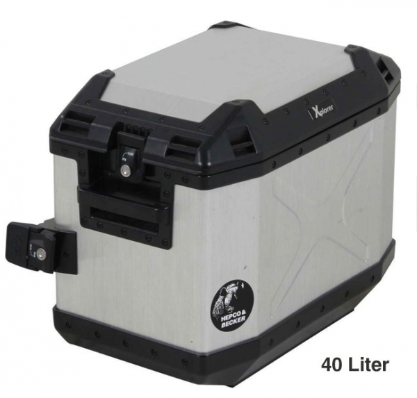 Hepco & Becker XPLORER Alu-Seitenkoffer - ALU-NATUR - 30/40 Liter